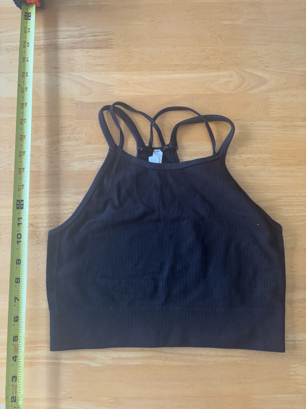 Black Athletic Tank/Longline Bra Size M